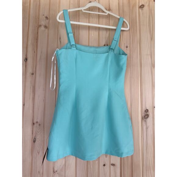 NWT Lulus Chayan Aqua Blue Sleeveless Skort Romper Romance Party Night Out L - Picture 5 of 8